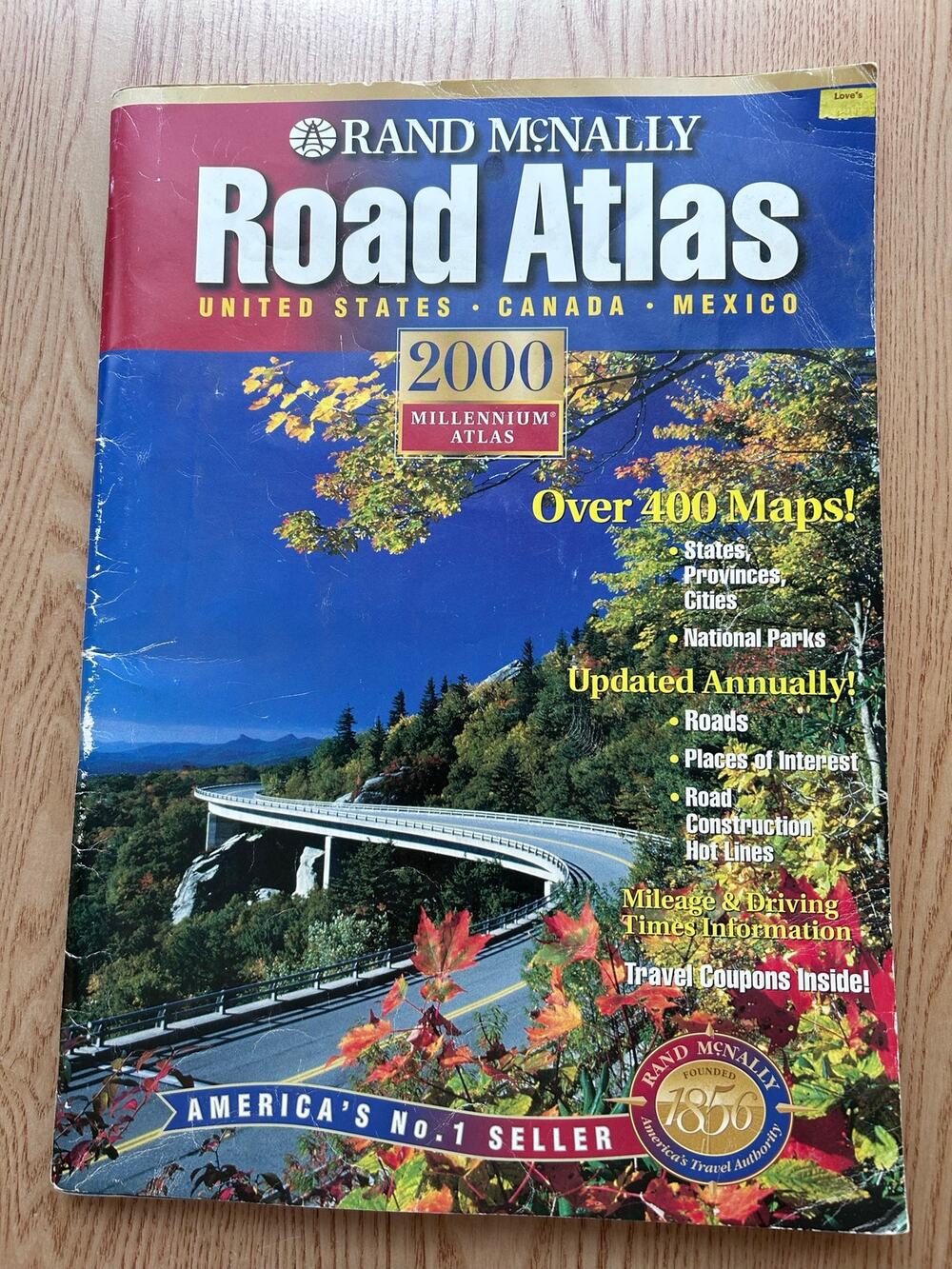Rand McNally Road Atlas US Canada & Mexico 2000 Millenium Edition Over 400 Maps!